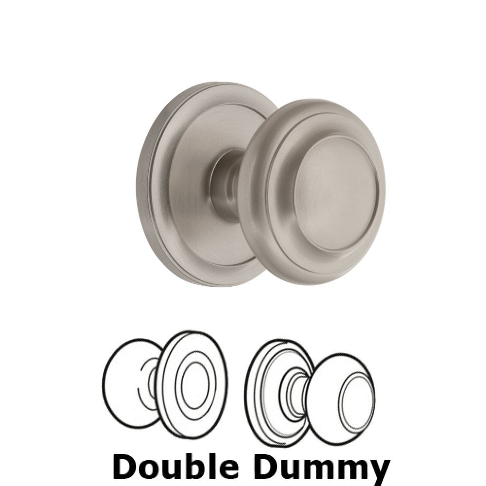 Grandeur Circulaire Rosette Double Dummy with Circulaire Knob in Satin Nickel