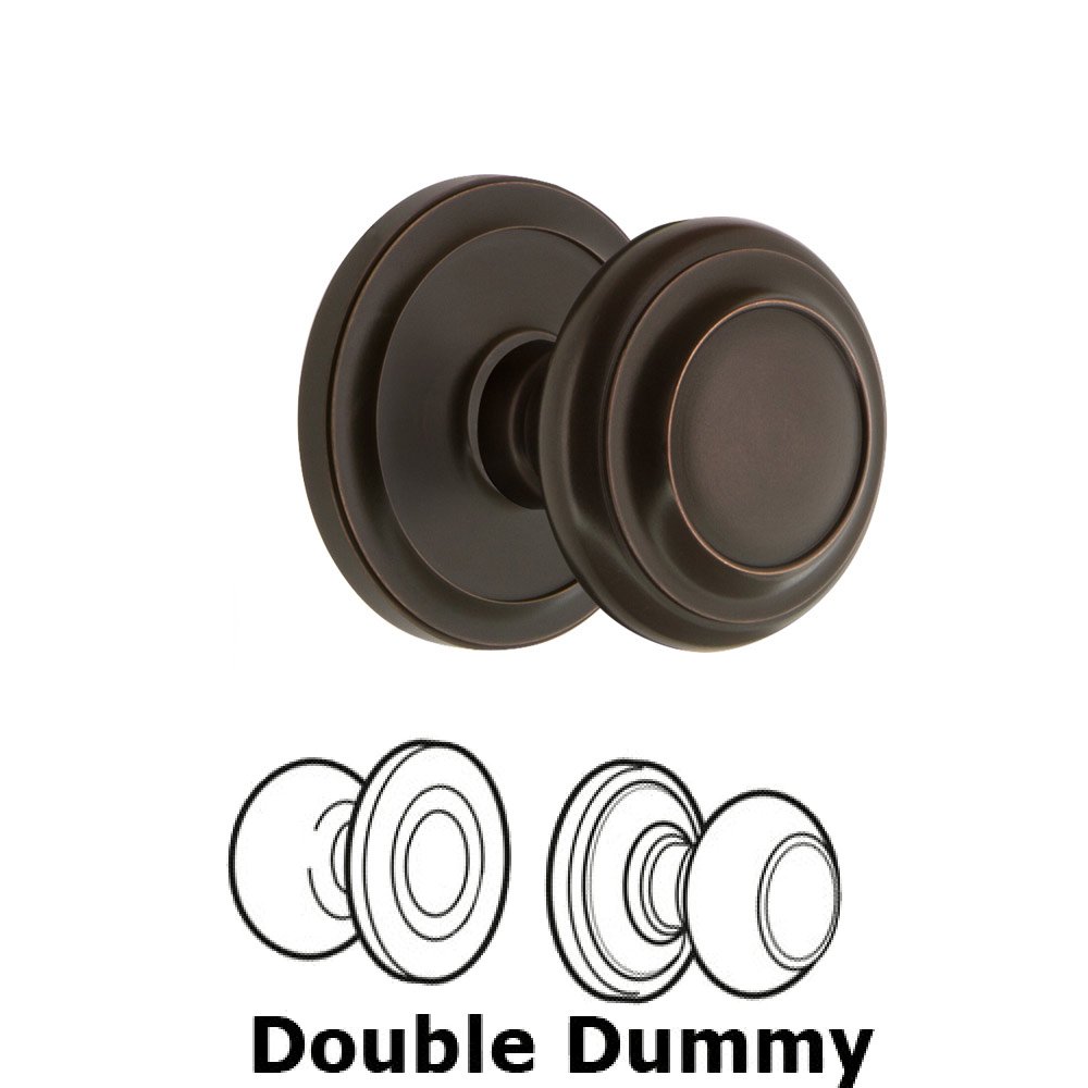 Grandeur Circulaire Rosette Double Dummy with Circulaire Knob in Timeless Bronze