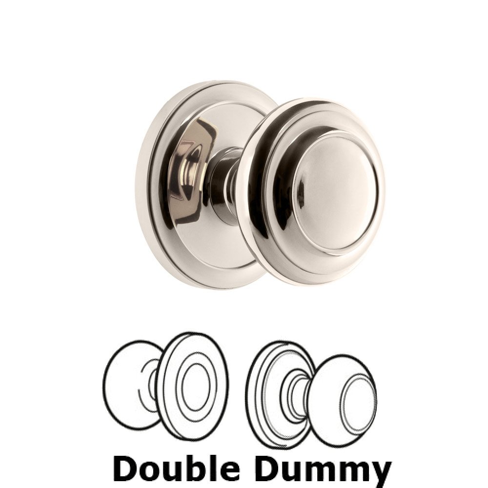 Grandeur Circulaire Rosette Double Dummy with Circulaire Knob in Polished Nickel