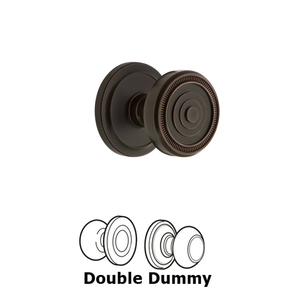 Grandeur Circulaire Rosette Double Dummy with Soleil Knob in Timeless Bronze