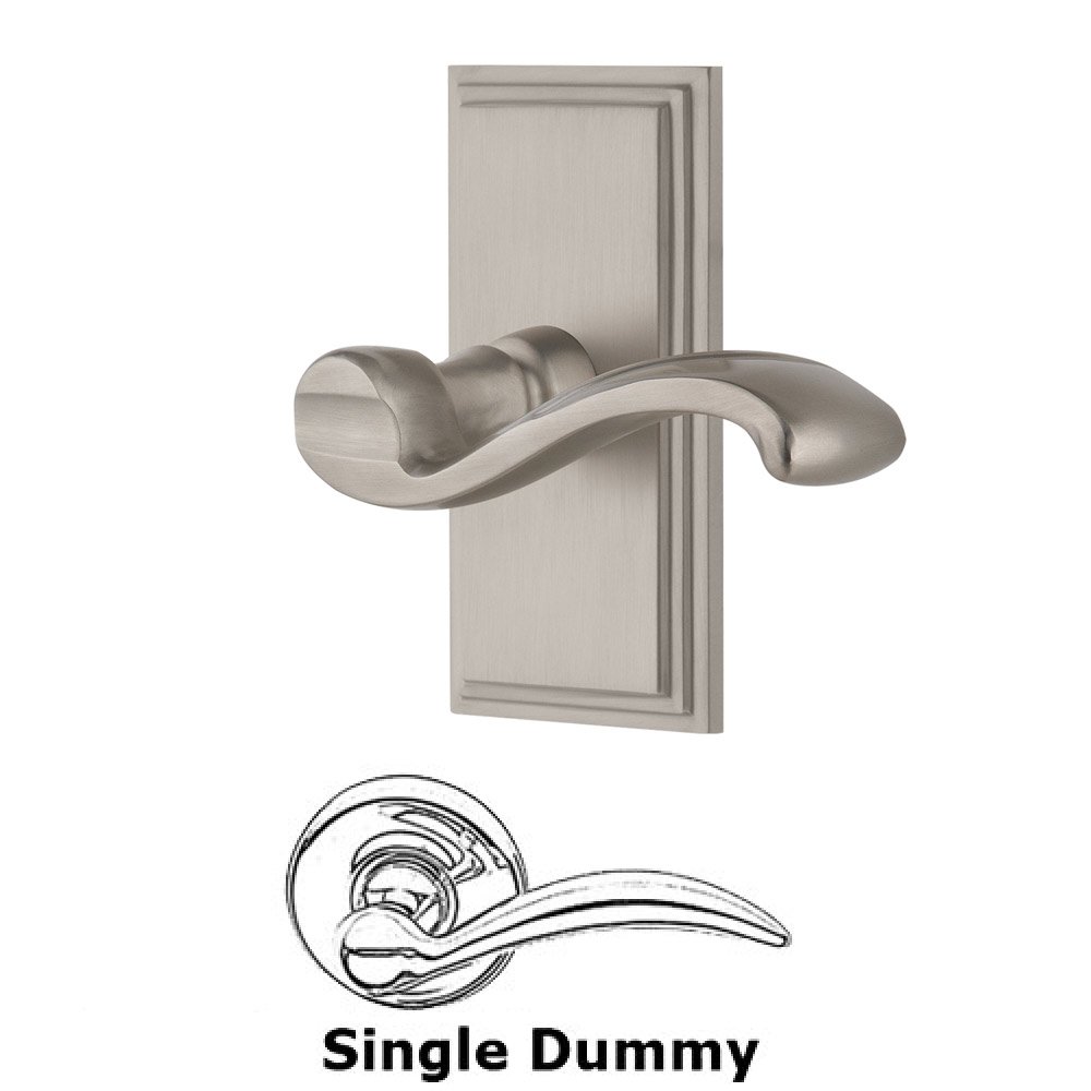 Single Dummy Carre Plate with Portofino Left Handed Lever in Satin Nickel