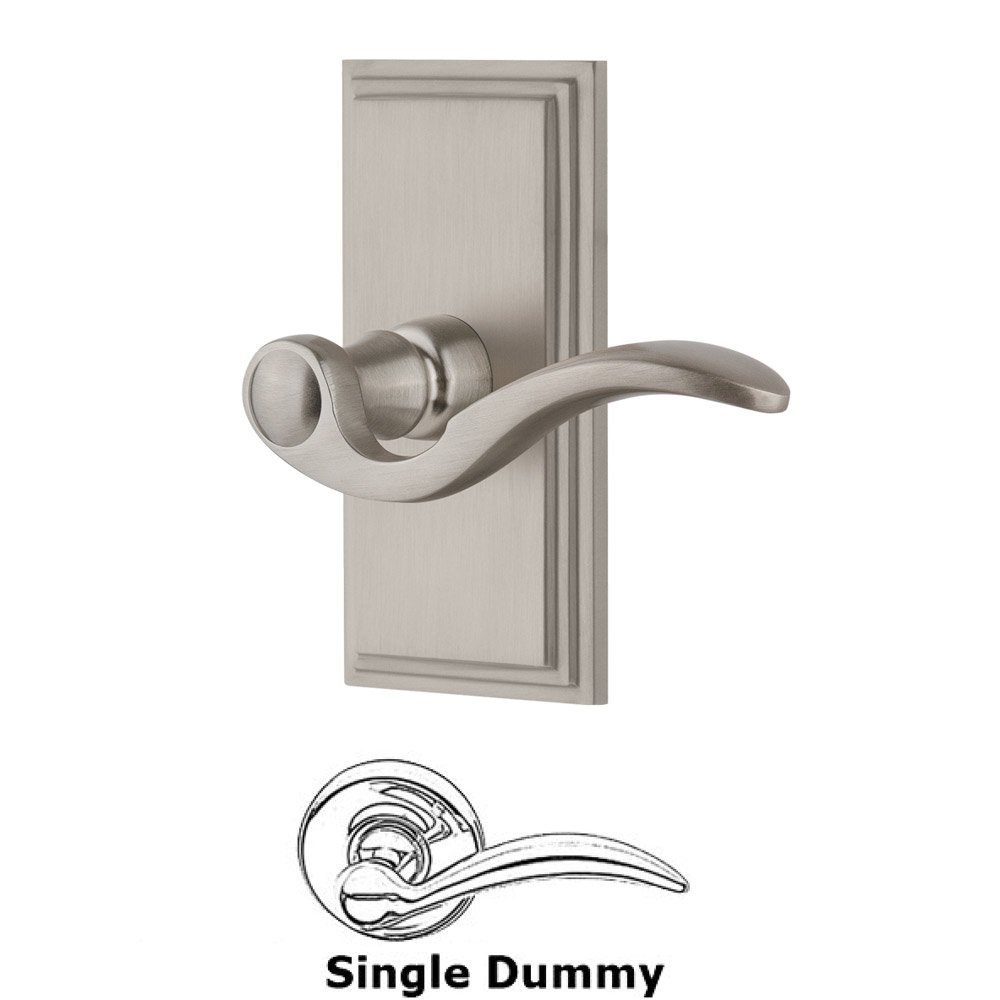 Single Dummy Carre Plate with Bellagio Left Handed Lever in Satin Nickel