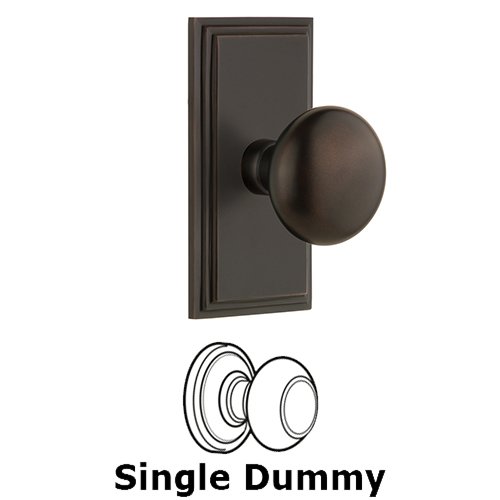 Grandeur Carre Plate Dummy with Fifth Avenue Knob in Timeless Bronze