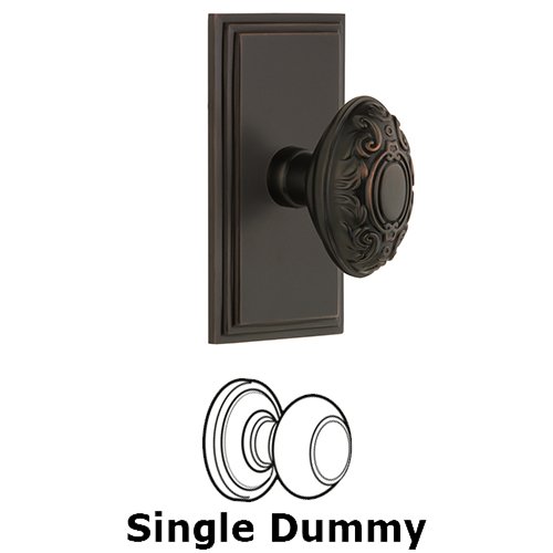 Grandeur Carre Plate Dummy with Grande Victorian Knob in Timeless Bronze