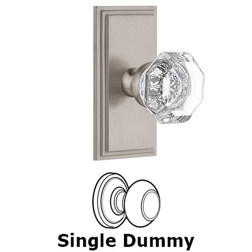 Grandeur Carre Plate Dummy with Chambord Crystal Knob in Satin Nickel