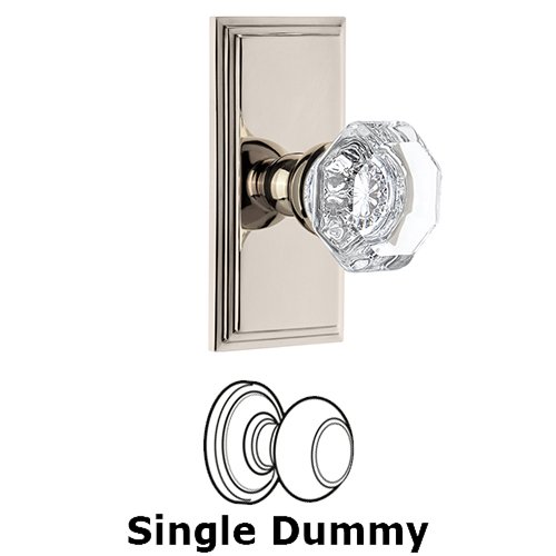 Grandeur Carre Plate Dummy with Chambord Crystal Knob in Polished Nickel