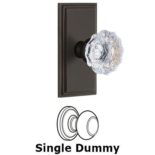 Grandeur Carre Plate Dummy with Fontainebleau Crystal Knob in Timeless Bronze