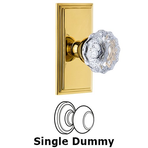 Grandeur Carre Plate Dummy with Fontainebleau Crystal Knob in Lifetime Brass