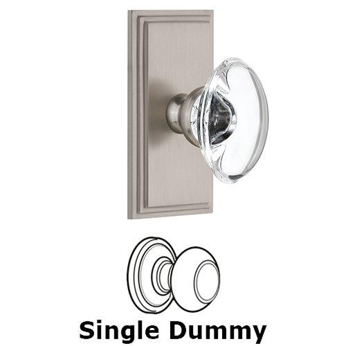 Grandeur Carre Plate Dummy with Provence Crystal Knob in Satin Nickel