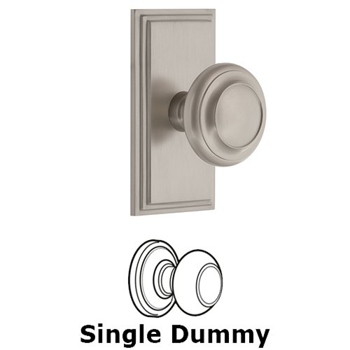 Grandeur Carre Plate Dummy with Circulaire Knob in Satin Nickel