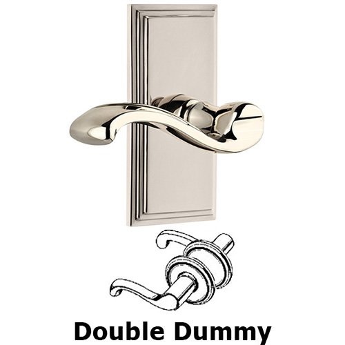 Double Dummy Carre Plate with Portofino Left Handed Lever in Polished Nickel