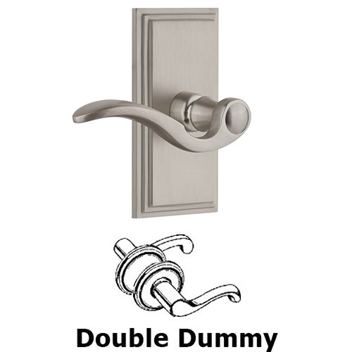 Double Dummy Carre Plate with Bellagio Right Handed Lever in Satin Nickel