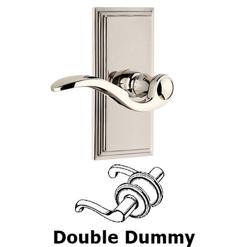 Double Dummy Carre Plate with Bellagio Left Handed Lever in Polished Nickel