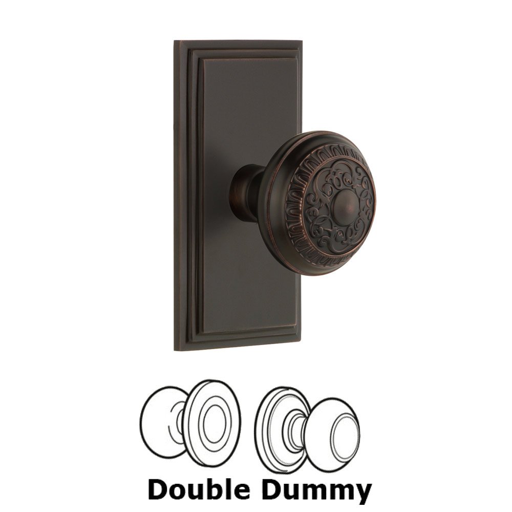 Grandeur Carre Plate Double Dummy with Windsor Knob in Timeless Bronze