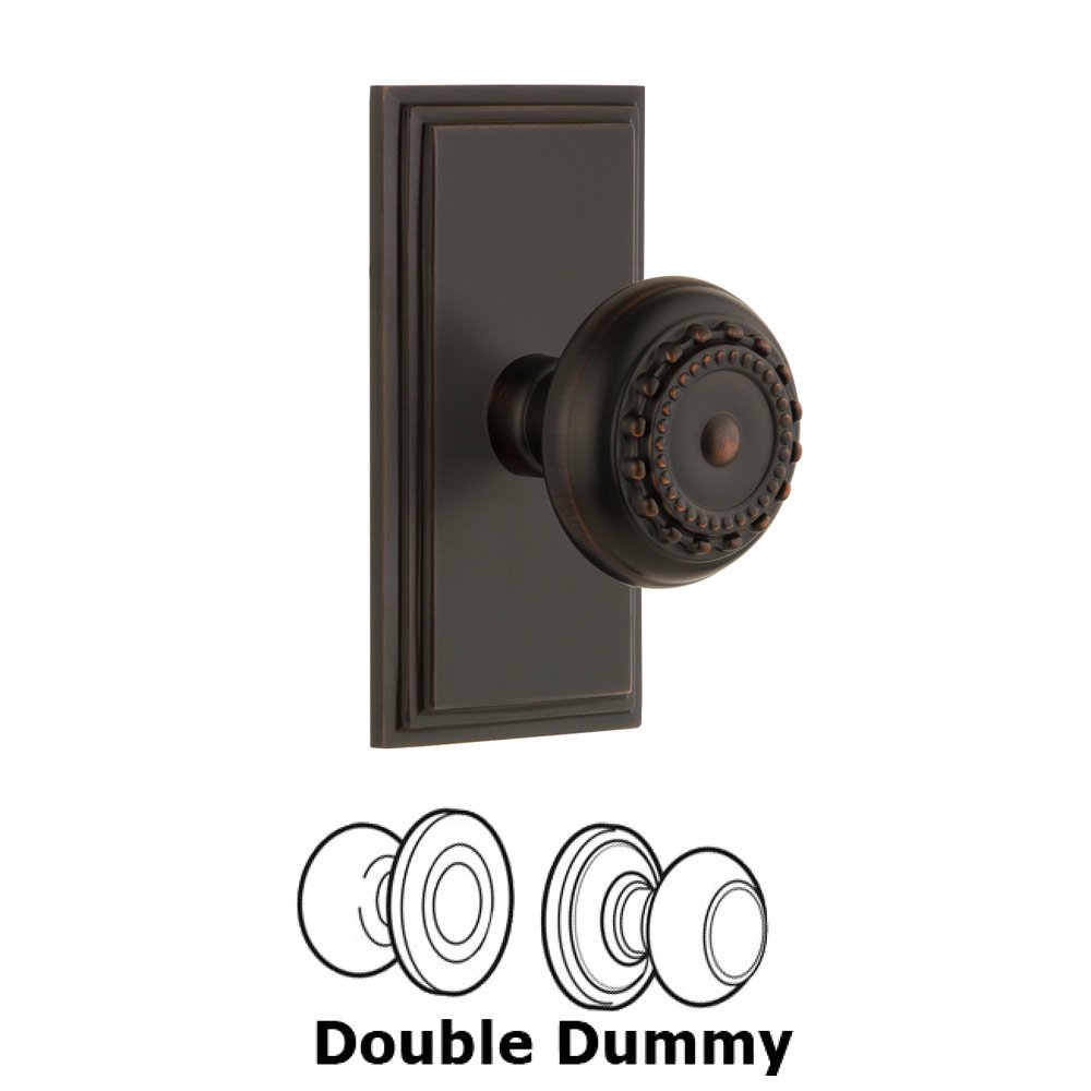 Grandeur Carre Plate Double Dummy with Parthenon Knob in Timeless Bronze