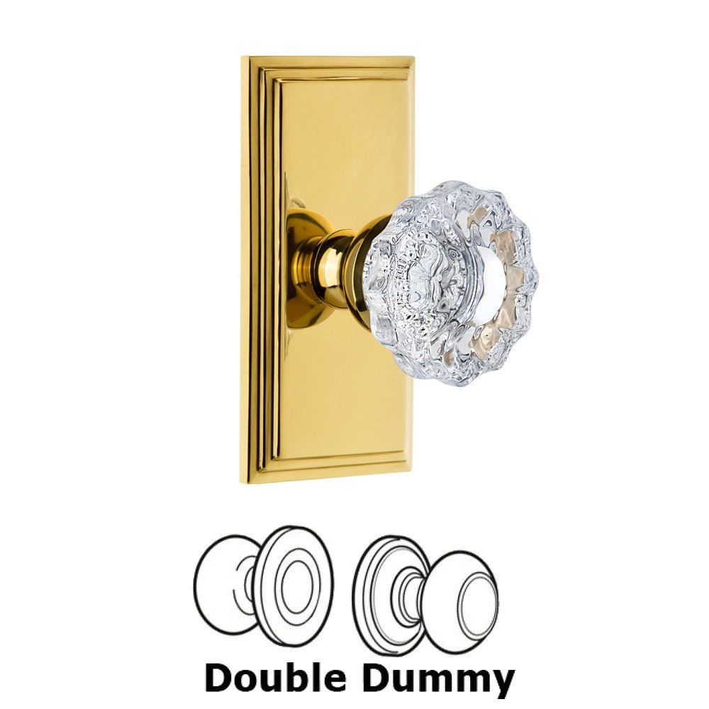 Grandeur Carre Plate Double Dummy with Versailles Crystal Knob in Lifetime Brass