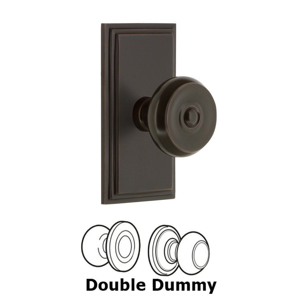 Grandeur Carre Plate Double Dummy with Bouton Knob in Timeless Bronze