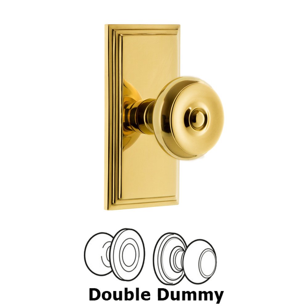Grandeur Carre Plate Double Dummy with Bouton Knob in Lifetime Brass