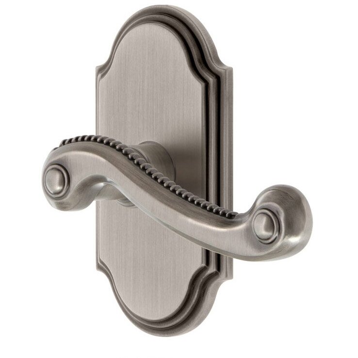 Passage Arc Plate with Right Handed Bellagio Lever in Antique Pewter