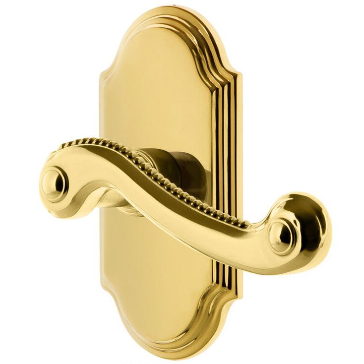 Passage Arc Plate with Right Handed Bellagio Lever in Lifetime Brass