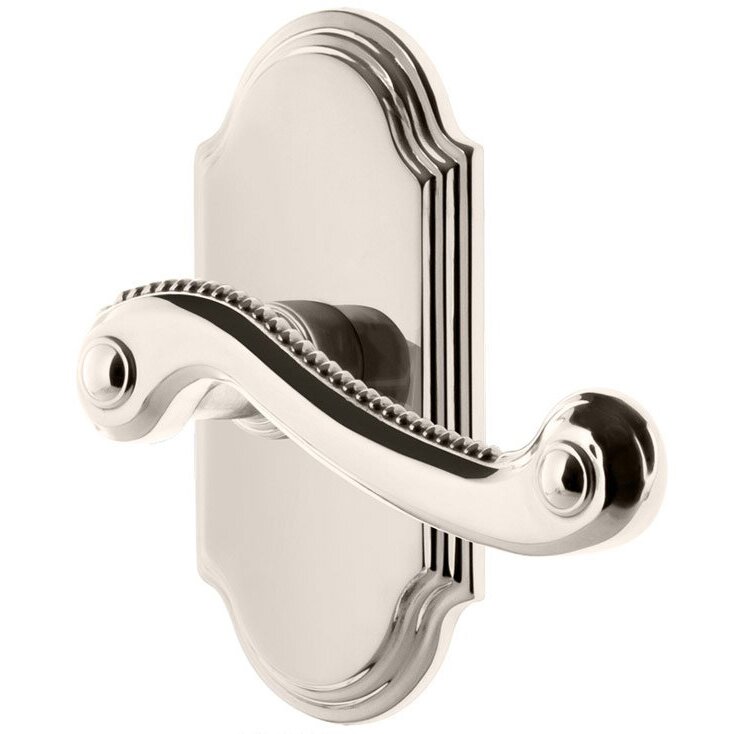 Passage Arc Plate with Right Handed Bellagio Lever in Polished Nickel