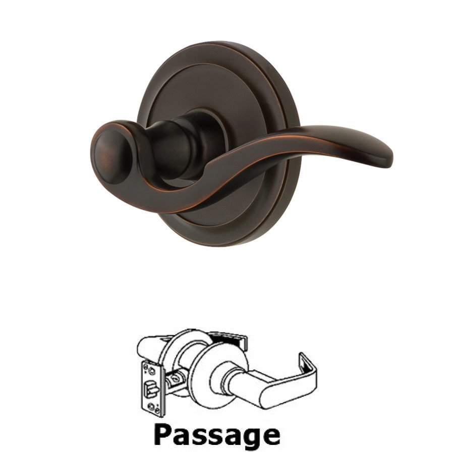 Passage Circulaire Rosette with Bellagio Left Handed Lever in Timeless Bronze