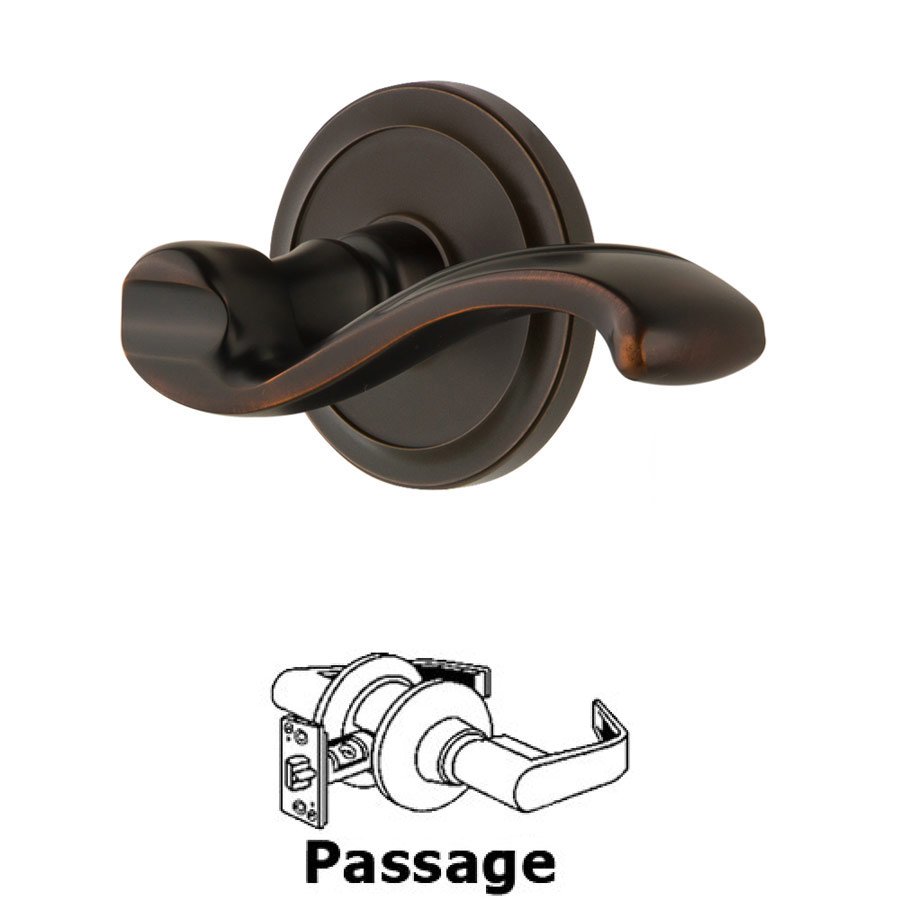 Passage Circulaire Rosette with Portofino Right Handed Lever in Timeless Bronze