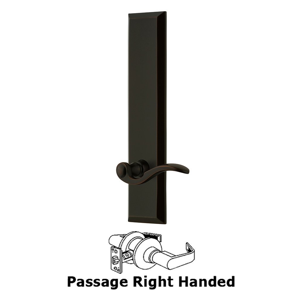 Passage Fifth Avenue Tall with Bellagio Right Handed Lever in Timeless Bronze