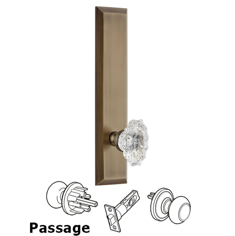 Passage Fifth Avenue Tall with Biarritz Knob in Vintage Brass