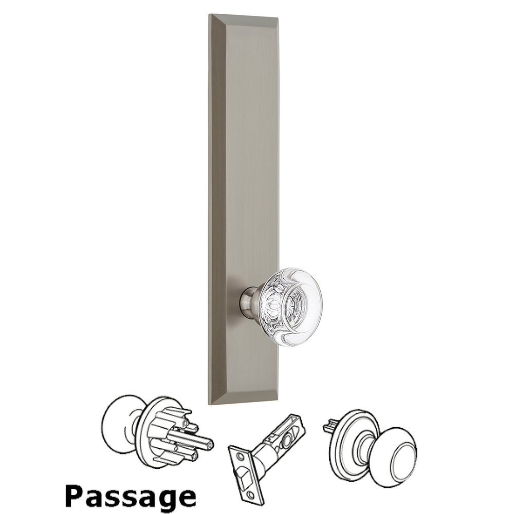 Passage Fifth Avenue Tall with Bordeaux Knob in Satin Nickel