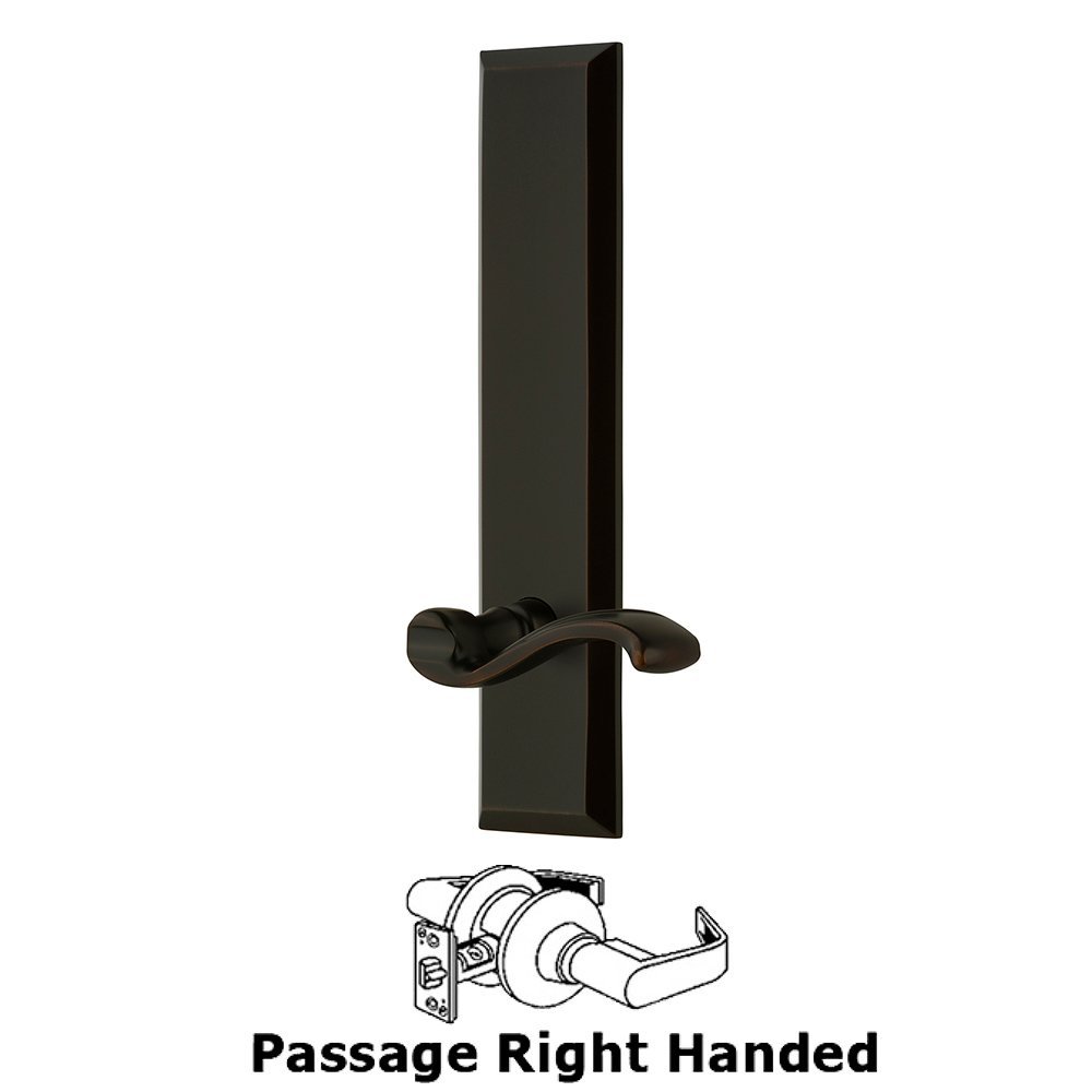 Passage Fifth Avenue Tall with Portofino Right Handed Lever in Timeless Bronze