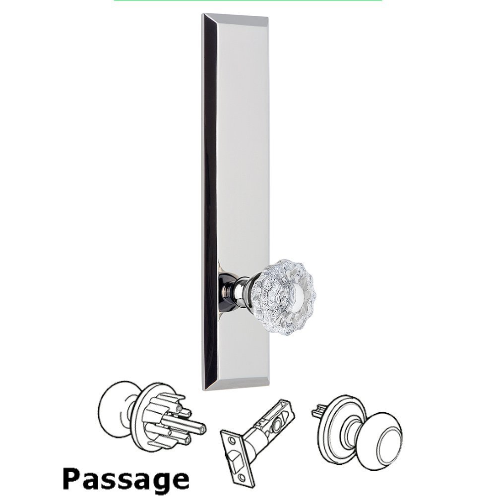 Passage Fifth Avenue Tall with Versailles Knob in Bright Chrome
