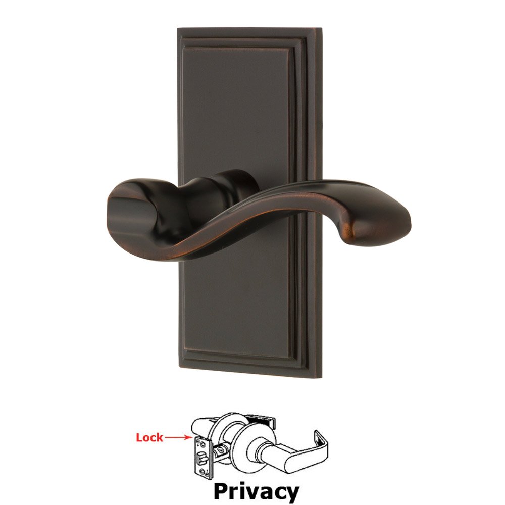 Privacy Carre Plate with Portofino Right Handed Lever in Timeless Bronze