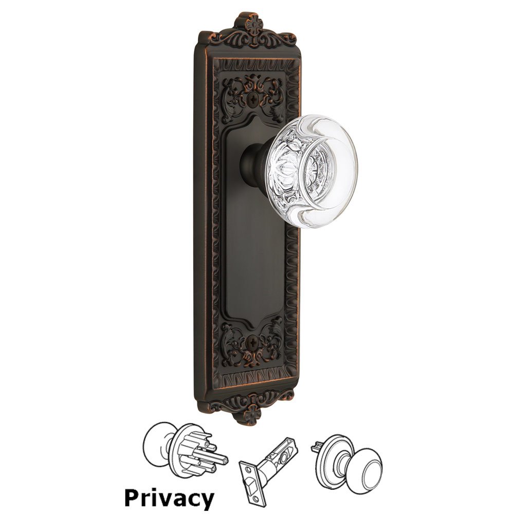 Windsor Plate Privacy with Bordeaux Knob in Timeless Bronze