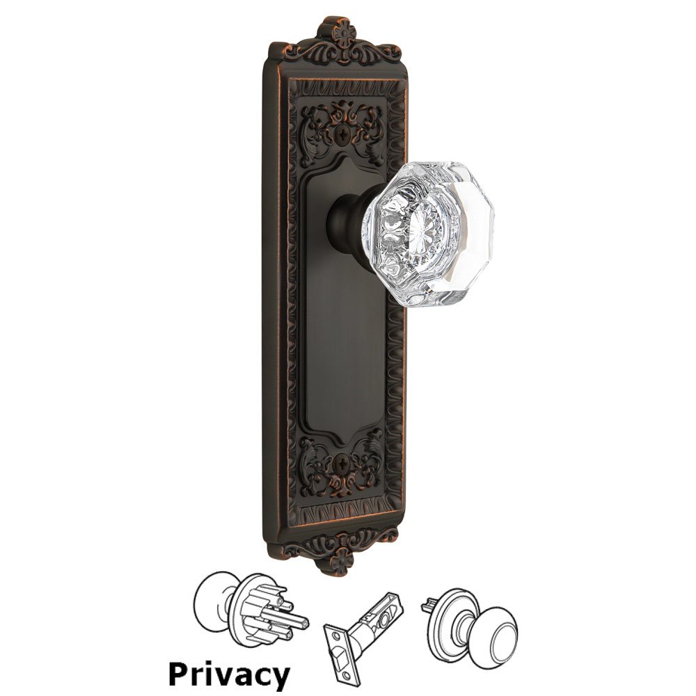 Windsor Plate Privacy with Chambord Knob in Timeless Bronze