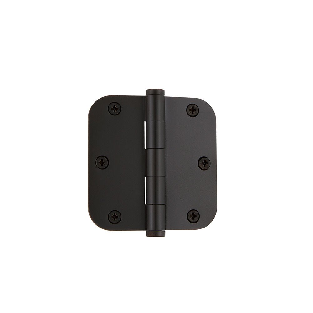 3 1/2" Button Tip Residential Hinge with 5/8" Radius Corners in Timeless Bronze