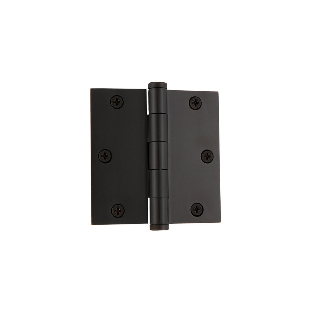 3 1/2" Button Tip Residential Hinge with Square Corners in Timeless Bronze