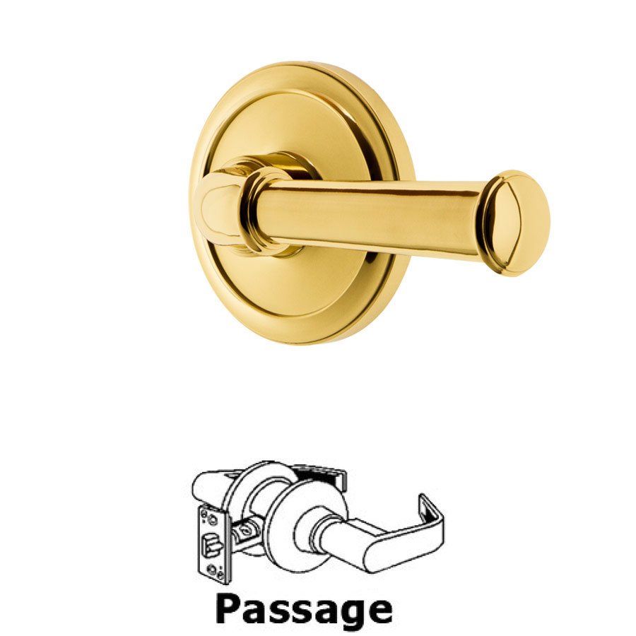 Passage Circulaire Rosette with Georgetown Right Handed Lever in Lifetime Brass