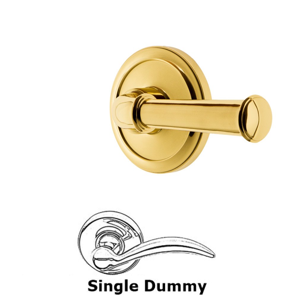 Single Dummy Circulaire Rosette with Georgetown Left Handed Lever in Lifetime Brass