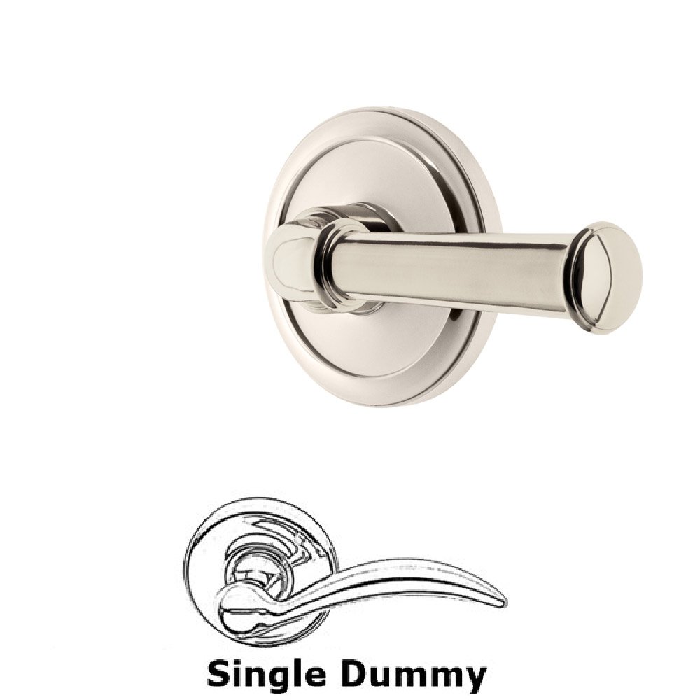 Single Dummy Circulaire Rosette with Georgetown Right Handed Lever in Polished Nickel