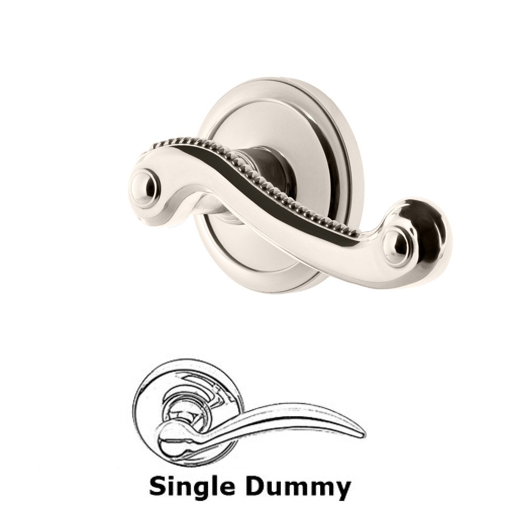 Single Dummy Circulaire Rosette with Newport Left Handed Lever in Polished Nickel
