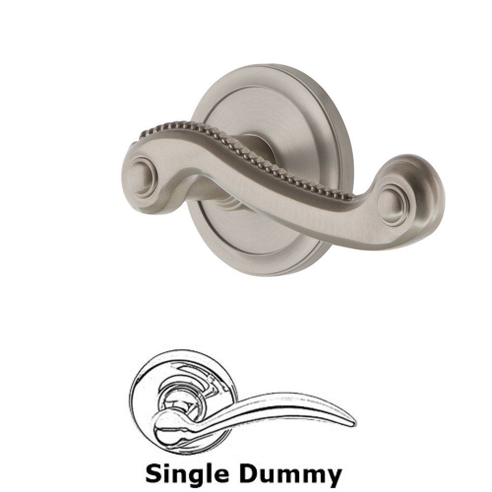 Single Dummy Circulaire Rosette with Newport Right Handed Lever in Satin Nickel