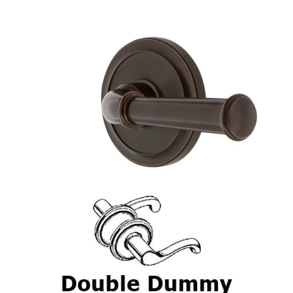 Double Dummy Circulaire Rosette with Georgetown Left Handed Lever in Timeless Bronze