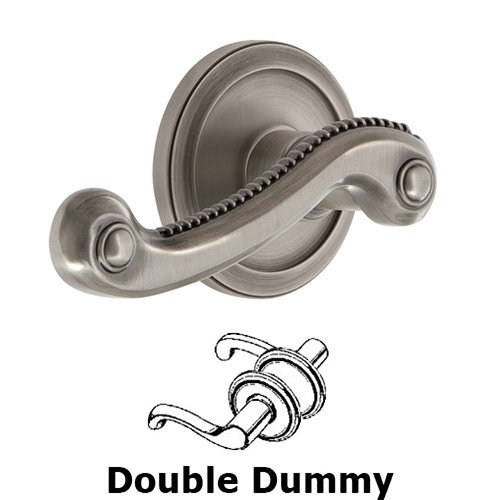 Double Dummy Circulaire Rosette with Newport Right Handed Lever in Antique Pewter