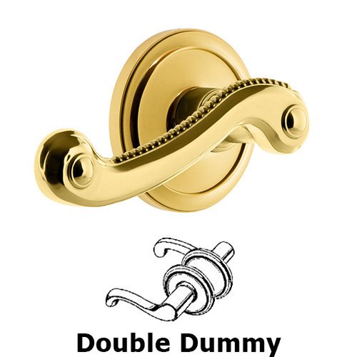 Double Dummy Circulaire Rosette with Newport Right Handed Lever in Lifetime Brass
