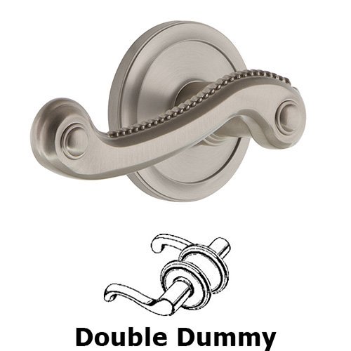 Double Dummy Circulaire Rosette with Newport Right Handed Lever in Satin Nickel