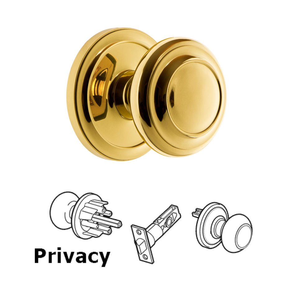 Grandeur Circulaire Rosette Privacy with Circulaire Knob in Lifetime Brass