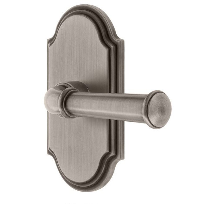 Single Dummy Arc Plate with Left Handed Georgetown Lever in Antique Pewter