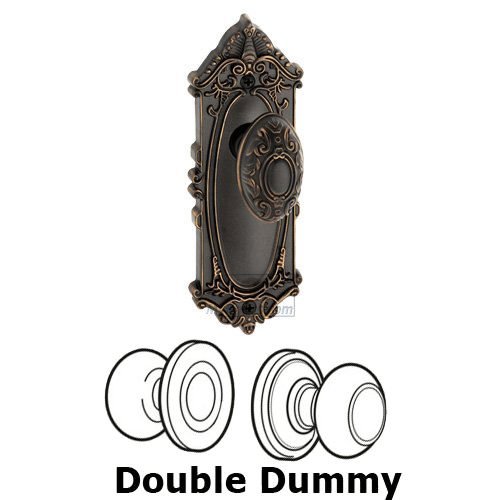 Double Dummy Knob - Grande Victorian Plate with Grande Victorian Door Knob in Timeless Bronze