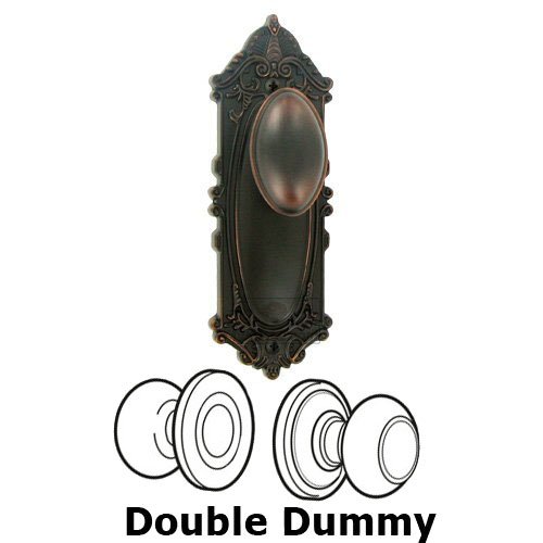Double Dummy Knob - Grande Victorian Plate with Eden Prairie Door Knob in Timeless Bronze